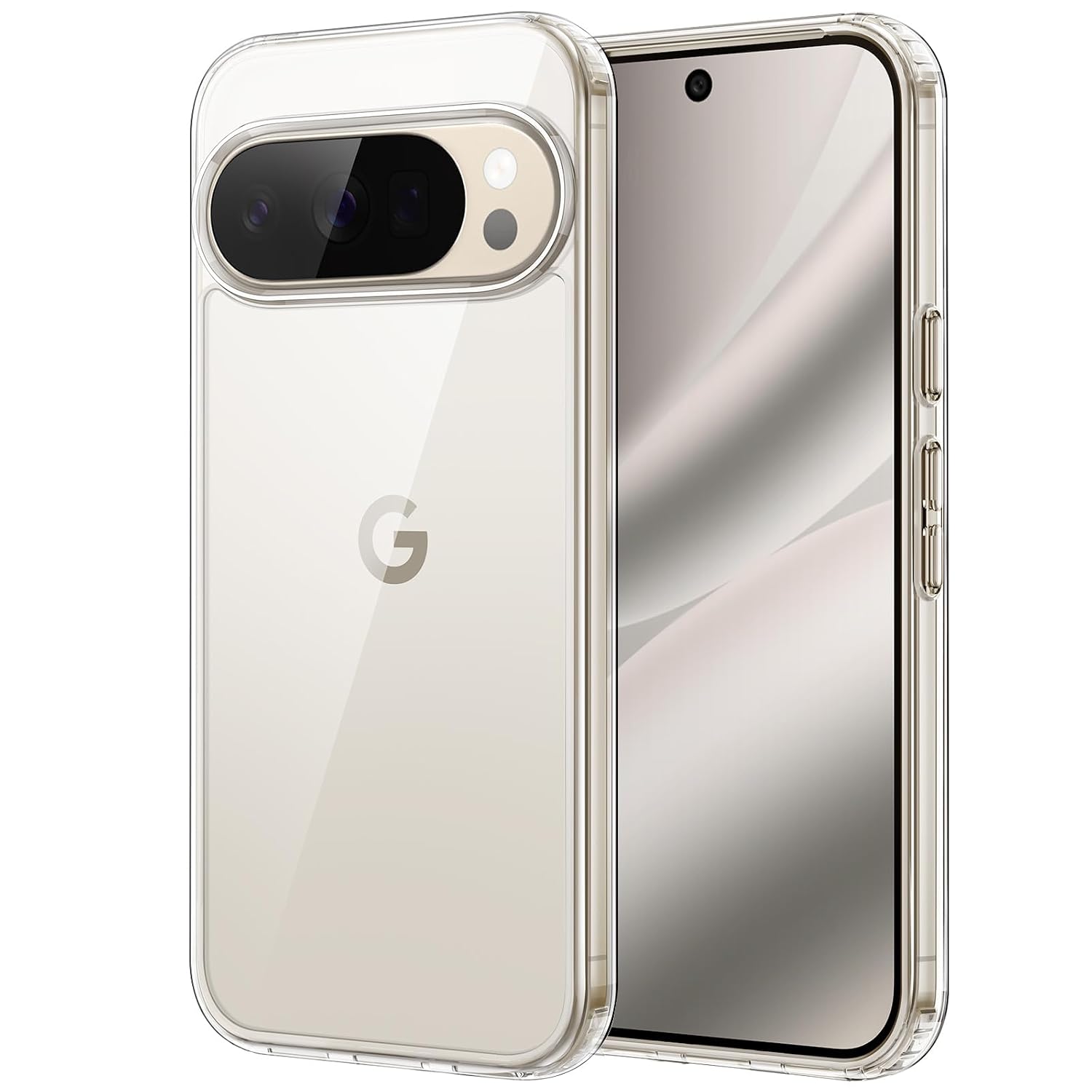 JETech Cover Case for Google Pixel 10/10 Pro 2025, Non-Yellowing Shockproof Bumper Protective Phone Cover, Anti-Scratch Hard PC Back (Clear)