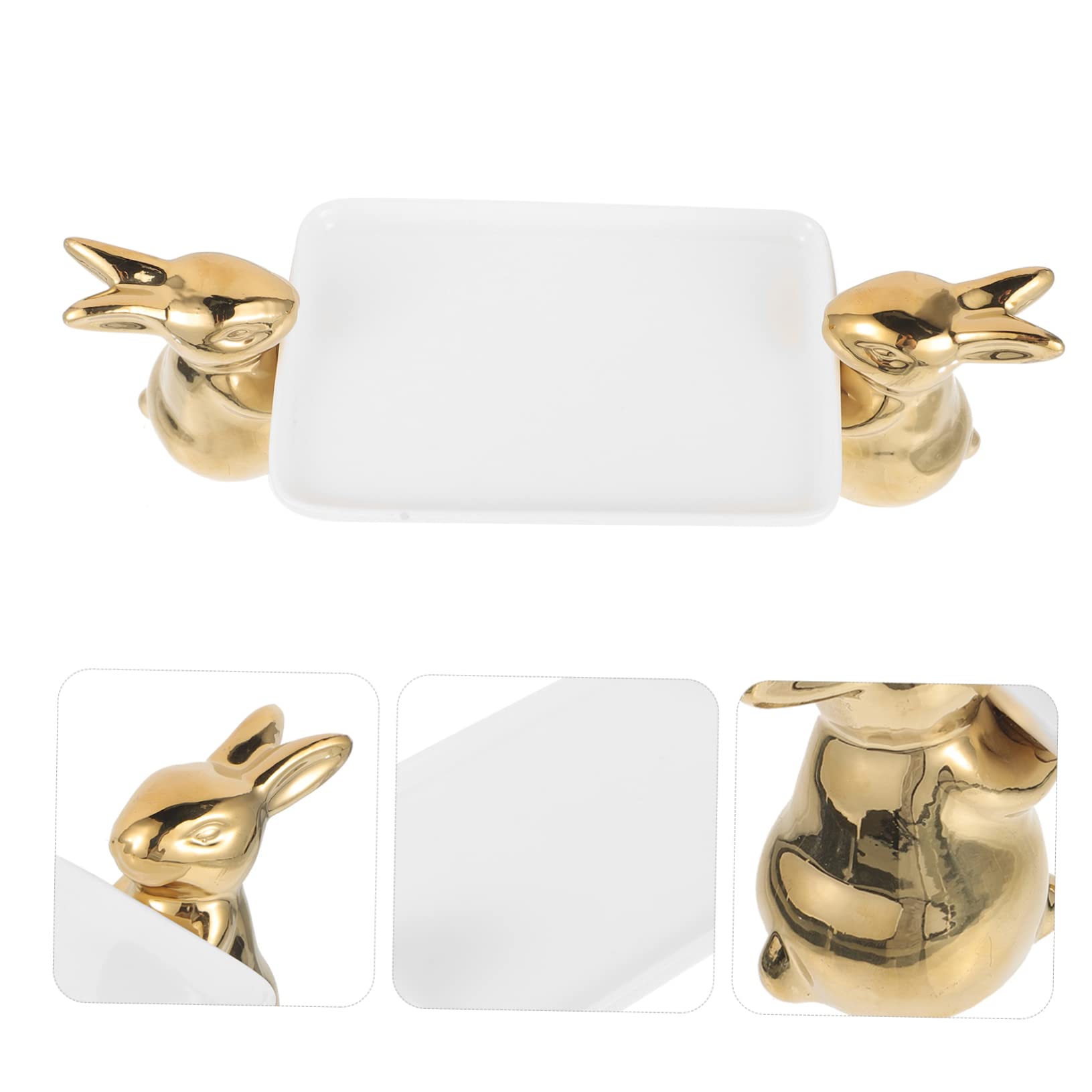 Vassoio per Alimenti in Ceramica Decorazione Forma di Coniglietto Vassoio per Snack e Dessert Adatto per Frutta Secca Caramelle e Piccoli Oggetti Design Decorativo per Esposizione