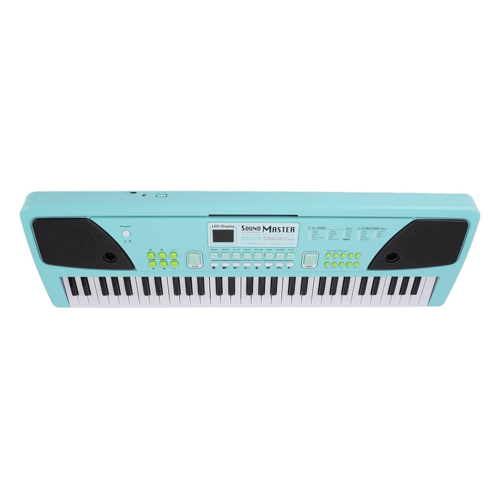 SEAFRONT Pianoforte con Tastiera Elettronica a 61 Tasti con Microfono USB Ricaricabile 16 Toni 10 Ritmi 6 Demo per Bambini Principianti