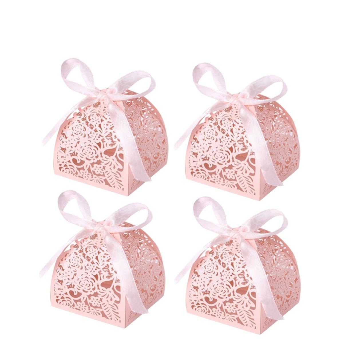 Abaodam 100pezzi Scatole Di Carta Forma Di Rosa Con Design Laserato Confezione Per Matrimonio Compleanno e Anniversari Per Portaconfetti e Regali Di Festa