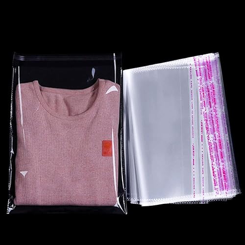 Keoferlo Bolsas de celofán de 12 x 16 pulgadas autoadhesivas grandes de plástico transparente bolsas de regalo para regalos de ropa suministros de