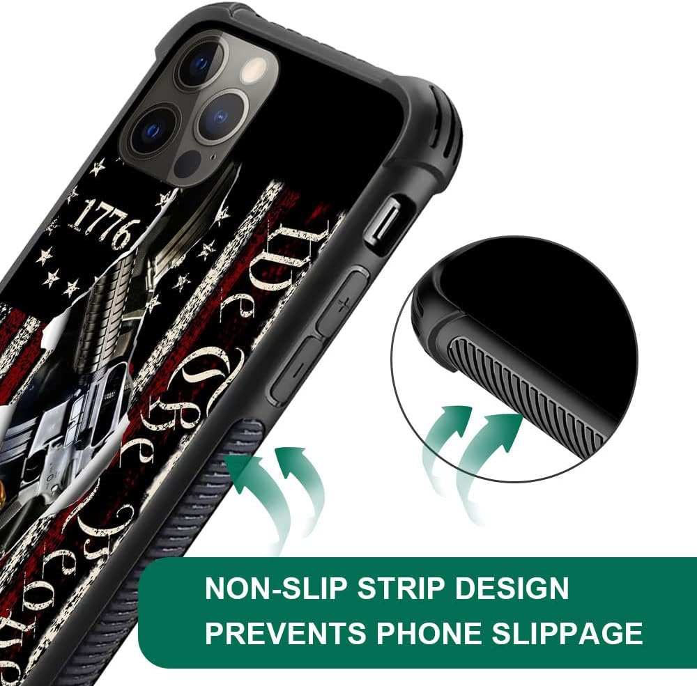 DJSOK Compatible with iPhone 13 Case,Design Pattern Back Bumper Anti Scratch Reinforced Corners Soft TPU Caver,Cases for Men Women-Classic American Flag 1776 We The People - Image 4