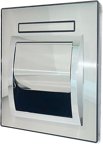 Miniatura 2 de KAISERAUM - Soporte de papel higiénico empotrado con estante desplegable, soporte para rollo de papel de seda con bandeja anticaída, acero