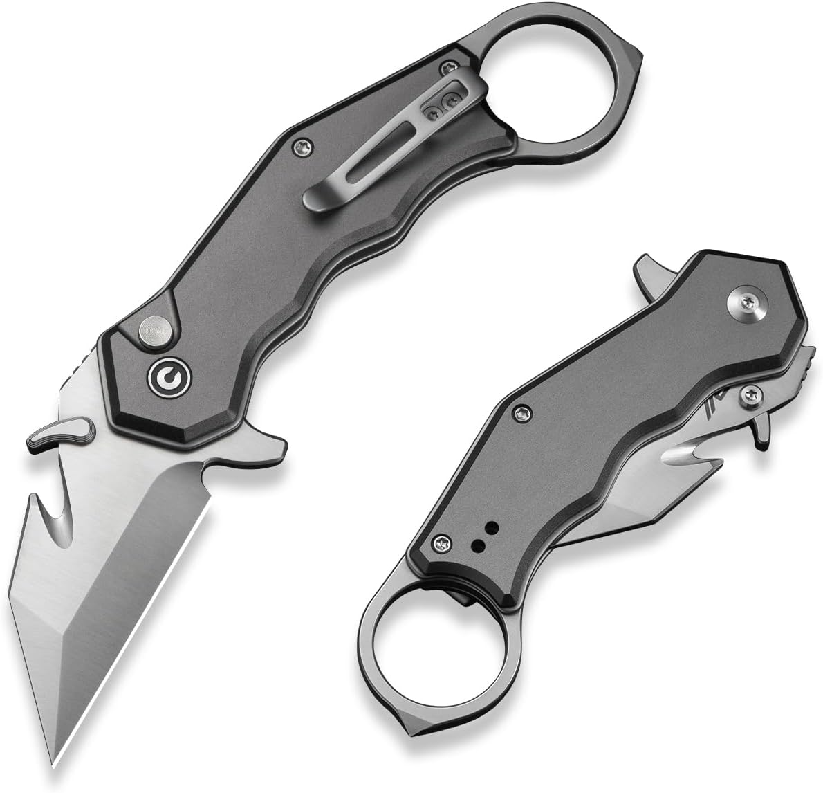 CIVIVI Amaroq Pocket Folding Knife for EDC, 2.11" Nitro-V Blade Aluminum Handle, Multitool Knife with Glass Breaker C24018-1
