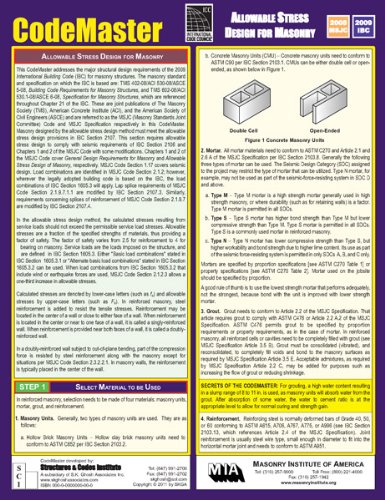 CodeMaster - Allowable Stress Design for Masonry (2009 IBC ...