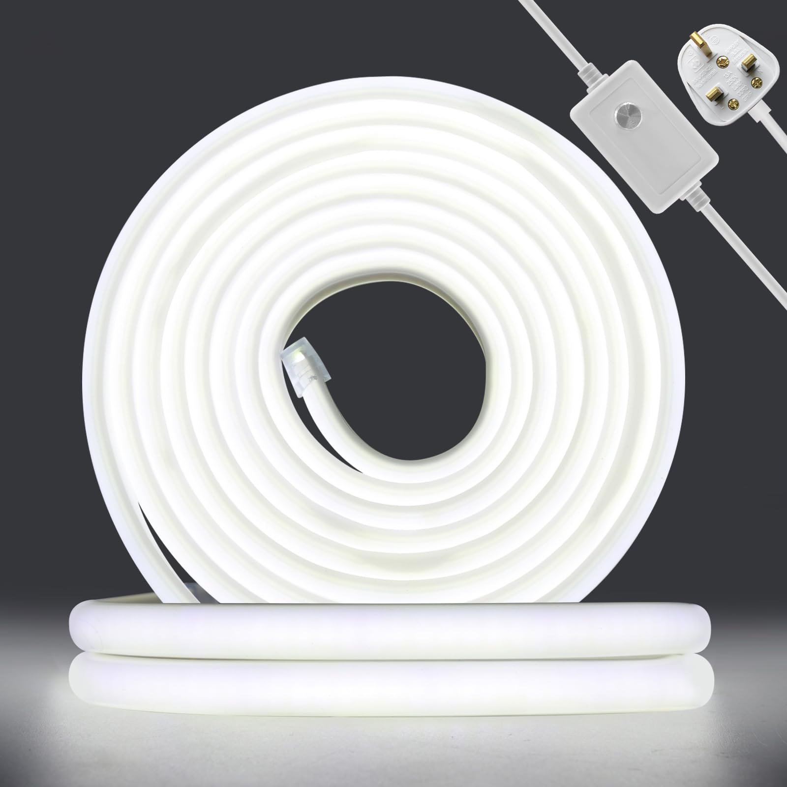 KISUFU 220V COB Neon Led Strip Light, 288 LEDs/m Waterproof IP67 Rope Lights 50cm Flexible Cuttable for Bedroom Garden Kitchen Mirror Outdoor Indoor Decor Decoration.