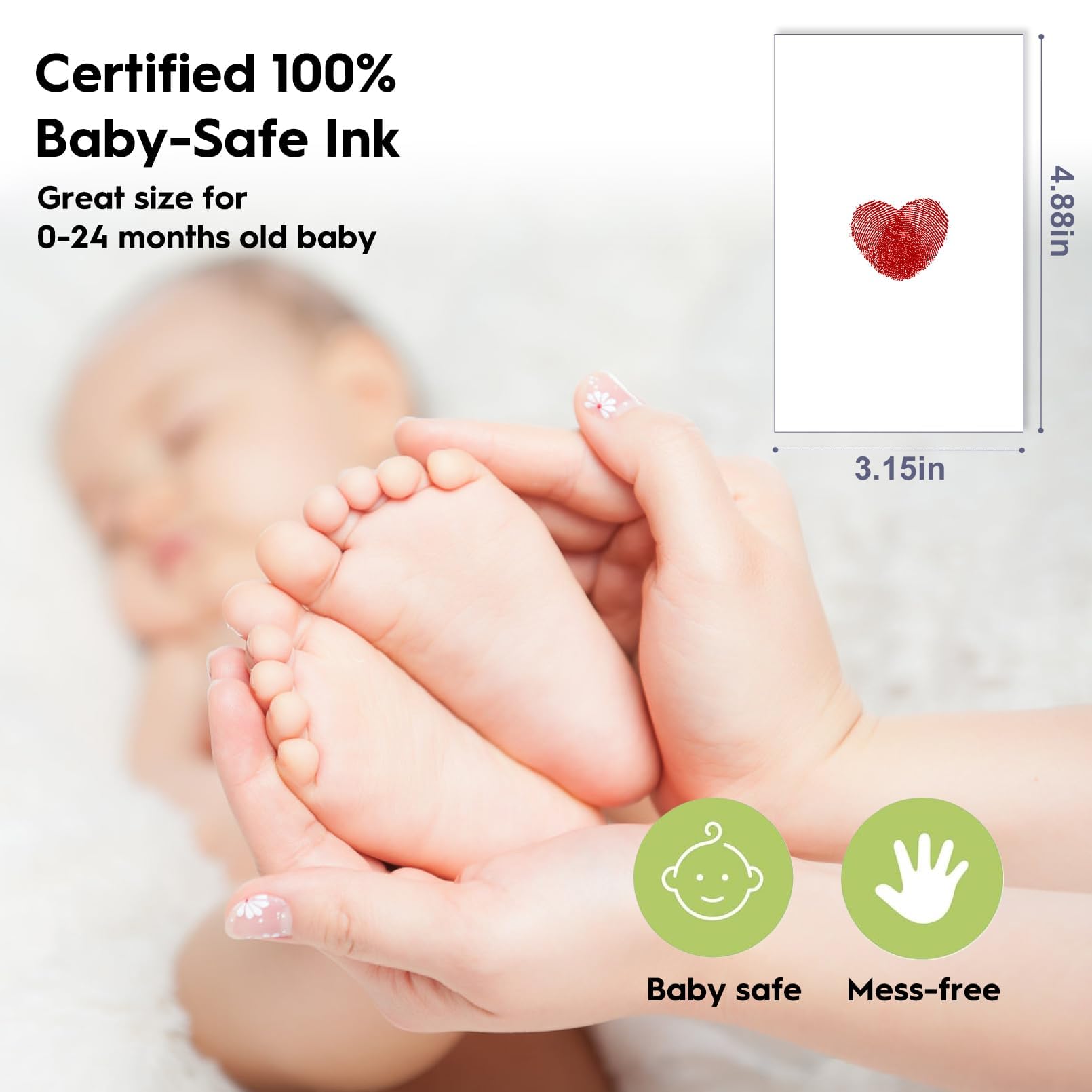 TATUNER Baby Hand and Footprint Kit Inkless - Mess Free Ink Pad, Paw Print Kit for Dogs and Cats, Safe Clean Touch Ink Pads for Newborn Handprints — view 63
