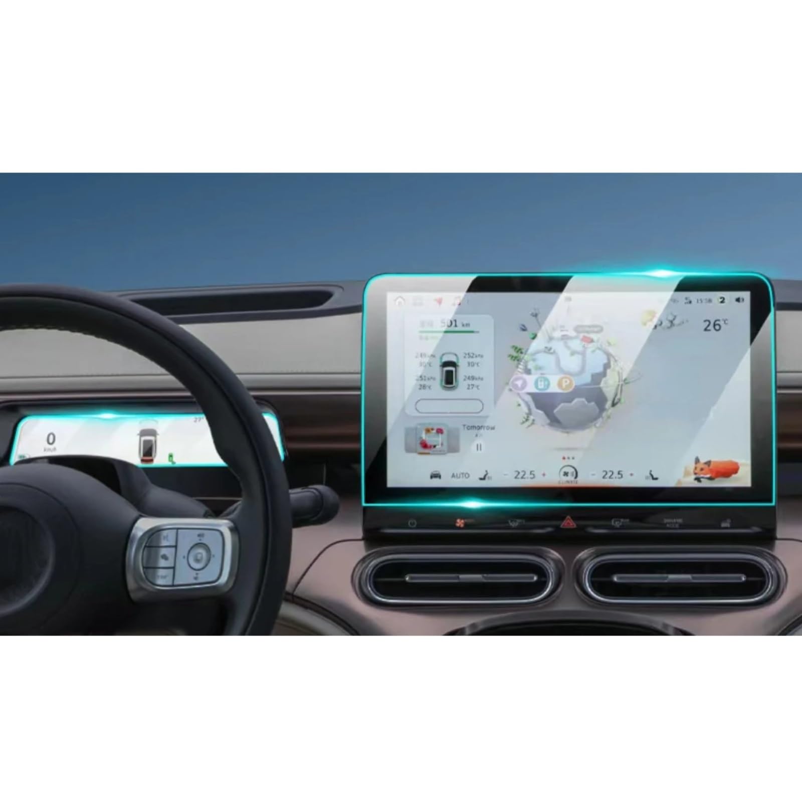 Film Protecteur d'écran Central GPS pour Smart n° 3 (2023) - Protection d'écran LCD en Verre trempé pour Tableau de Bord GPS de Voiture