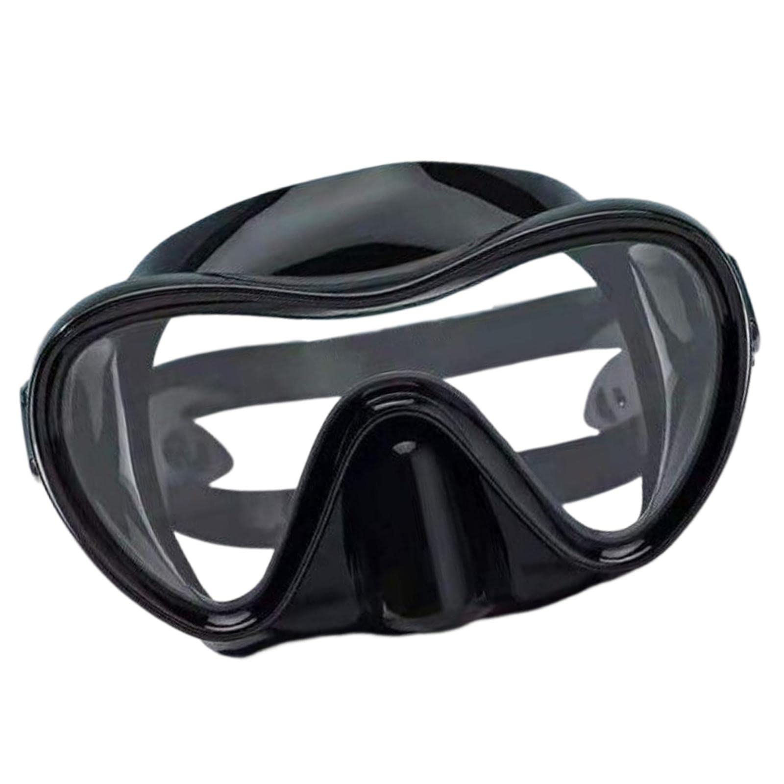 Máscara de buceo para adultos, a prueba de fugas, sin empañamiento, gafas de buceo, color negro