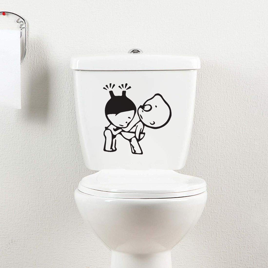 100yellow® Funny Theme Toilet Sticker (PVC Vinyl; Multicolour; Medium-10 X 8 Inch/Transparent) 2