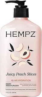 Hempz Juicy Peach Lotion, Hydrating Body Moisturizer, juicy fruit, 17 fl.oz.
