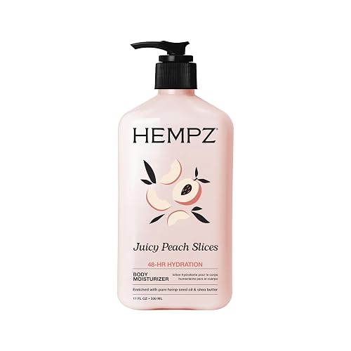 Hempz Juicy Peach Lotion, Hydrating Body Moisturizer, juicy fruit, 17 fl.oz. - Juicy Peach - 17 Fl Oz (Pack of 1)