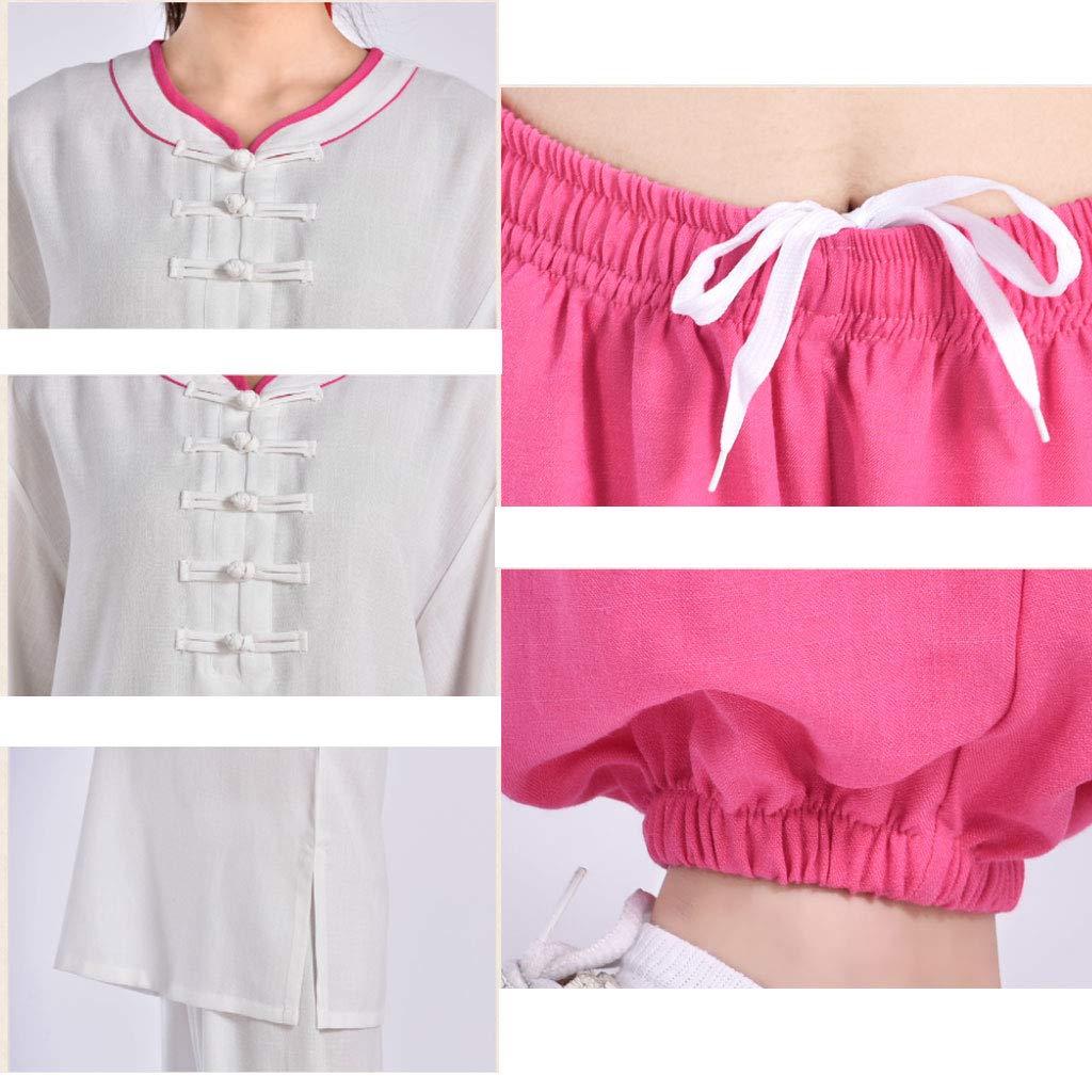 ZHOUXIAO Dorosły tradycyjny mundur tajskiego unisex zen odzież do medytacji sztuki walki garnitur Kung Fu poranna ćwiczenia odzież krótki rękaw kurtka koszula spodnie niebieski-L