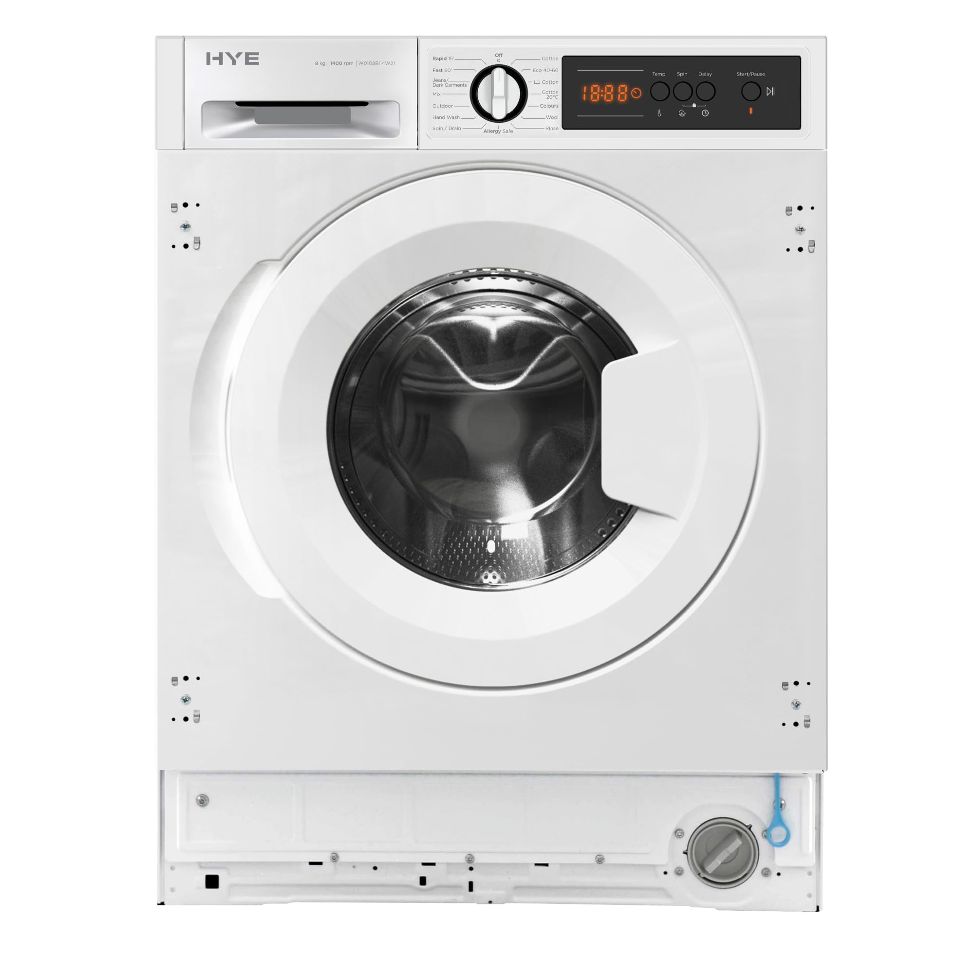 HYE Washing Machine - Washer, 10KG Drum, 1400RPM, A Energy Rating, 60CM Width, Freestanding Design, Quiet 76 dB Operation, 16 Programs, Quick & Eco Wash, Perfect For Busy Households - W0110RT14W07 — view 11