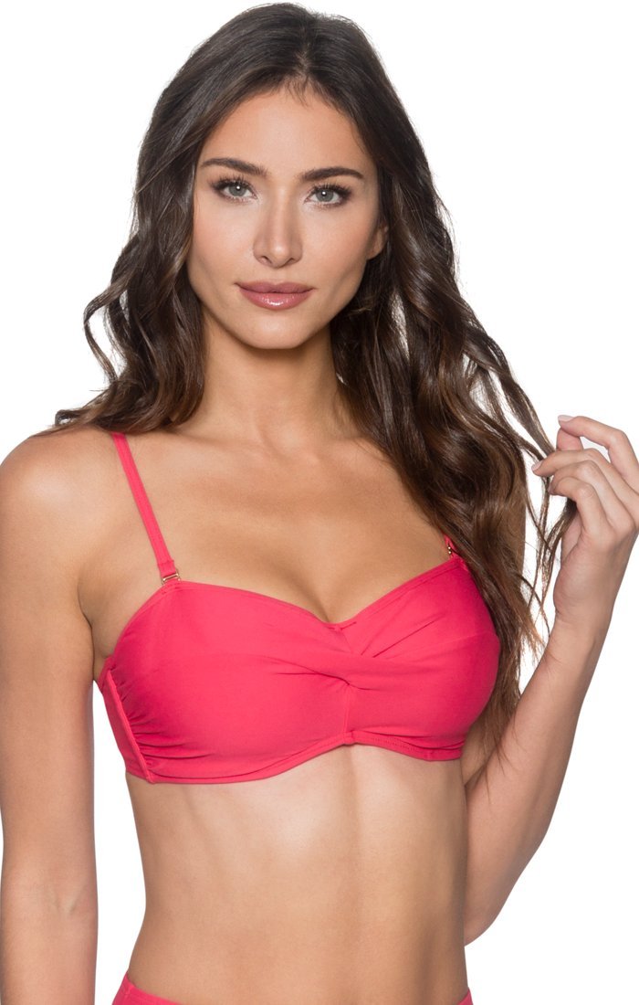 Sunsets Women's Iconic Twist Bra Sized Bandeau Tankini Top Swimsuit