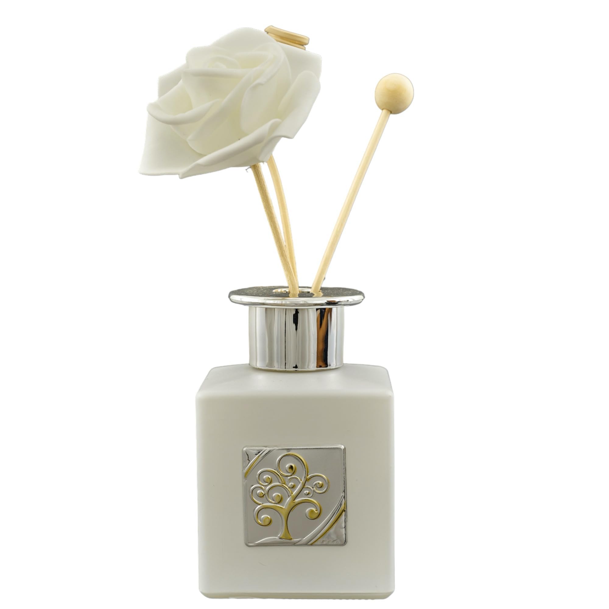 Doni Bomboniere Battesimo 4PZ Profumatore Ambiente con Tappo Argento Idea Regalo Candele Comunione Cresima Matrimonio Anniversario Oggettistica Partecipazioni Utili 50° 25° Idee Originali Economiche