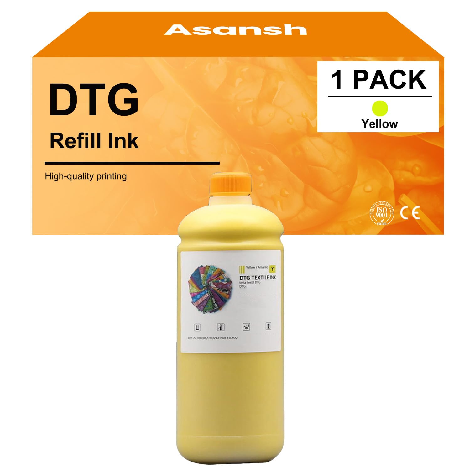 1PK DTG Yellow Ink UltraChrome Refill Ink Use with SureColor F2000 F2100 DX2 DX4 DX5 DX6 DX7 DX10 TX800 5113 4720 I3200 Printer