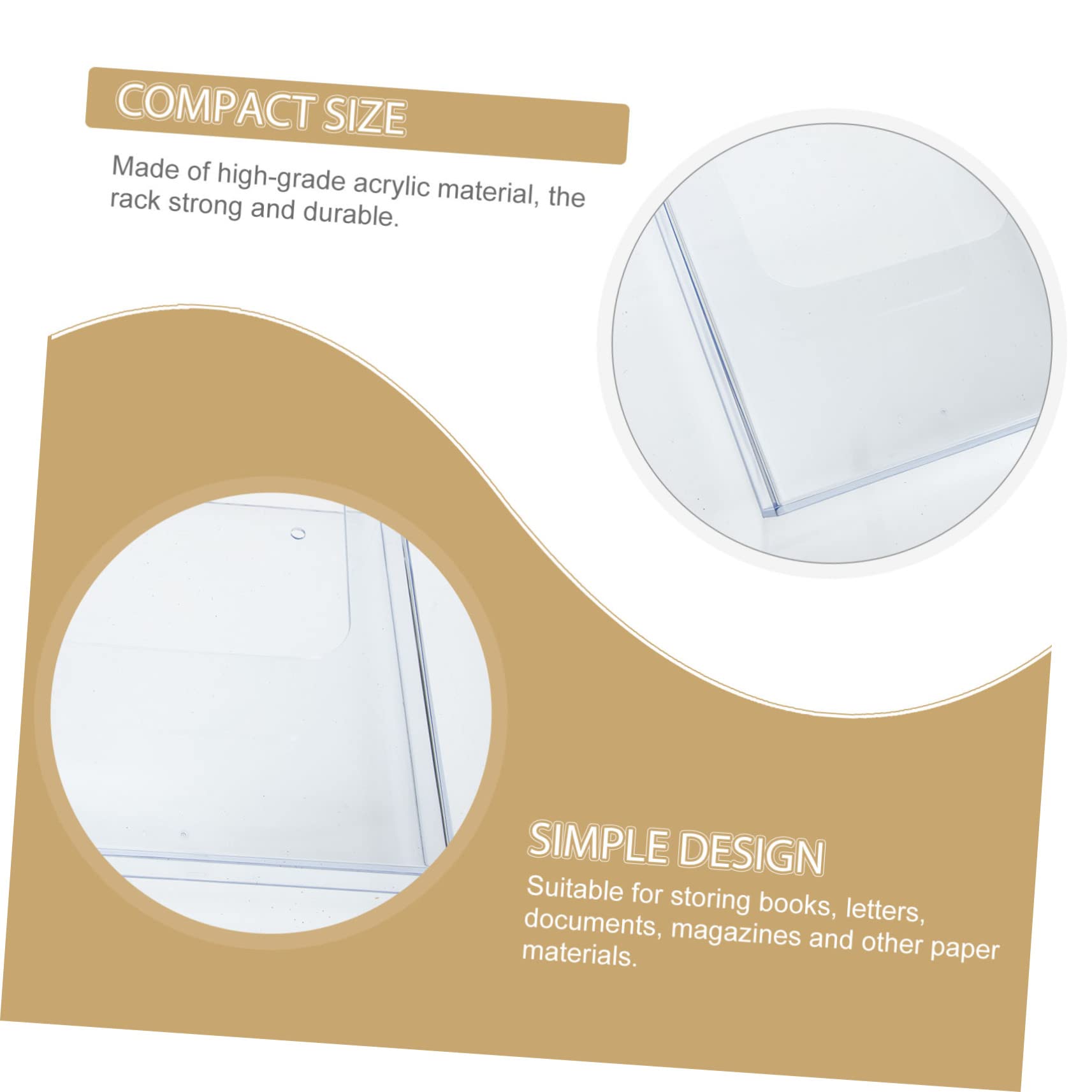 Vaguelly Portafolletos Acrílico Transparente Grande Para Pared, Organizador De Correo y Sobres Agujeros Pretaladrados, Soporte De Pared Multifuncional Para Oficina y Documentos