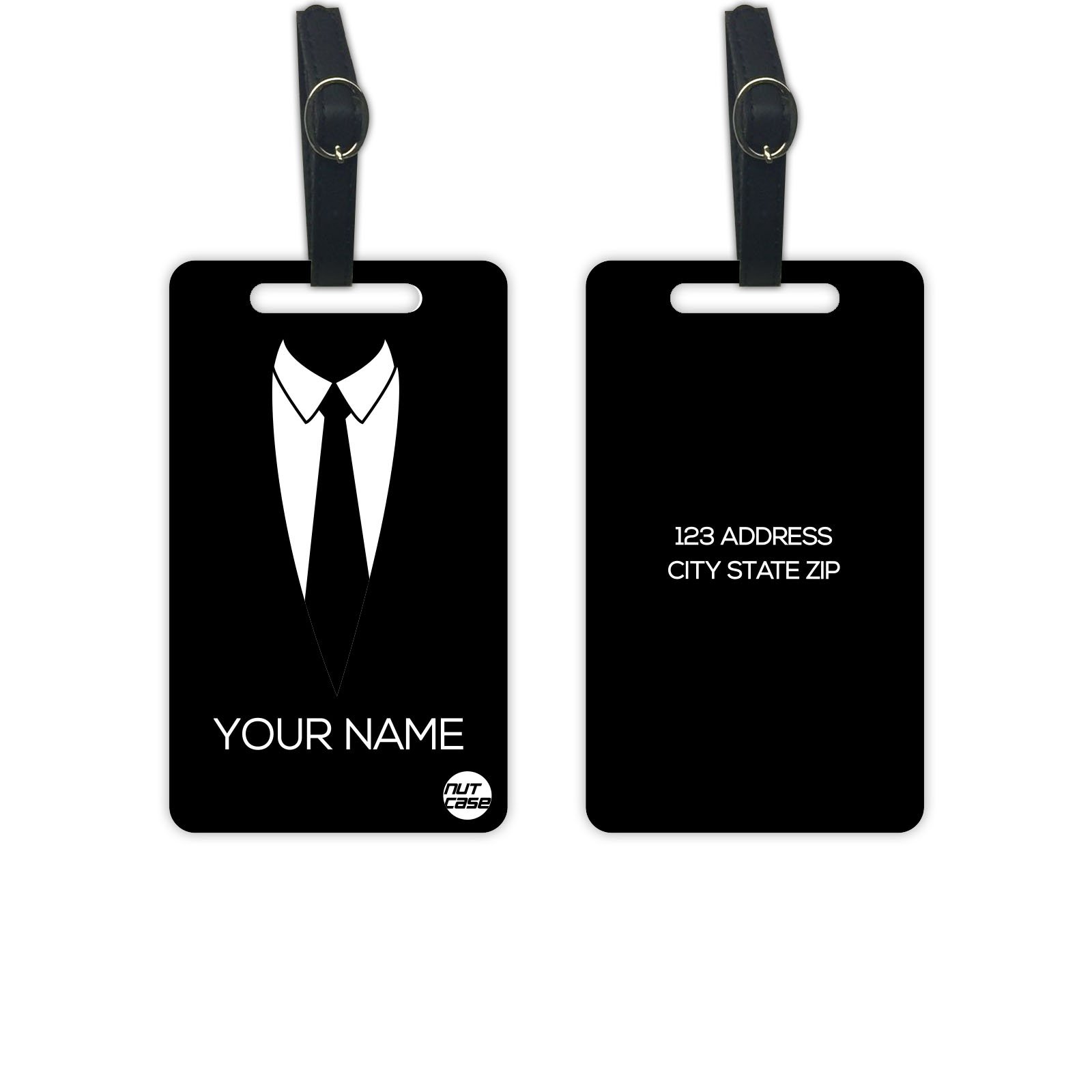 Personalized Metal Luggage Travel Baggage Tags from Nutcase - Set of 2 Tags - Suit UP-picture-14