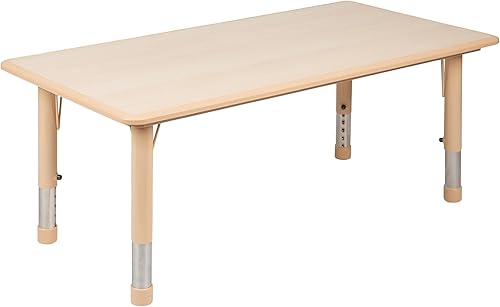 Miniatura 16 de EMMA + OLIVER Mesa de actividades ajustable para niños para uso doméstico, mesa de aula de altura ajustable para niños, 23.625 pulgadas de ancho x