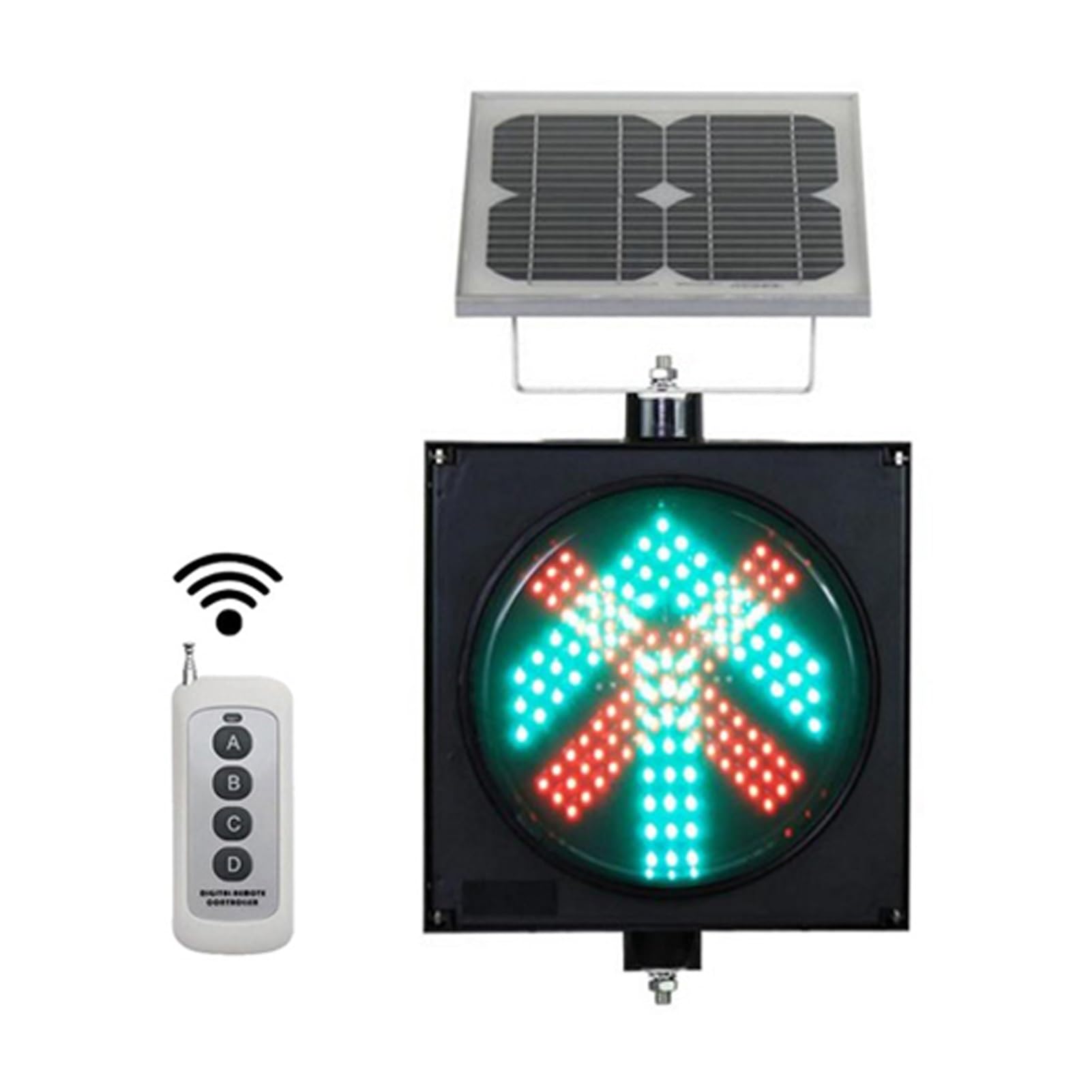 Feu de signalisation à LED solaire bicolore pour parking et usine