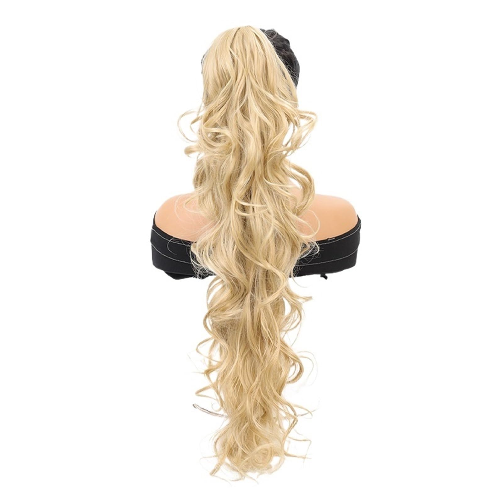 Libangrong-888 Women's Gold Wigs Long Curly Hair, Ponytail, Wig, Big Wave, Grab Clip Natural Wig(Gold)