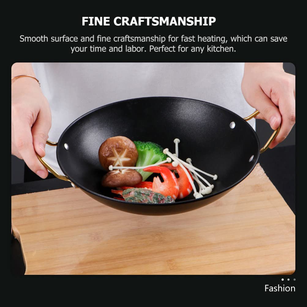Shabu Shabu Hot Pot Acero inoxidable Sukiyaki Hot Pot Plato for servir comida japonesa Servir Shabu Hot Pot Small Wok Reheating Pot Sartén con doble asa 10 pulgadas Ramyun Olla de aluminio Ollas