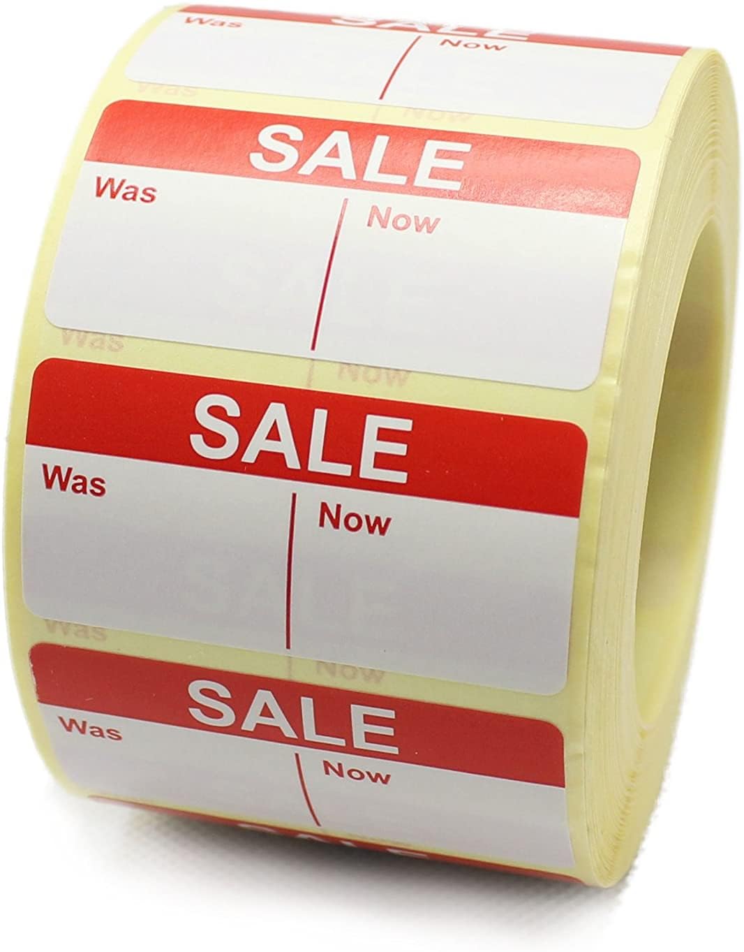 1000 x RED Sign SELF Adhesive Stickers Sticky Labels Swing Labels for Retail Price Display Price of 1000 (RED Sticker, Sale was/Now Long)