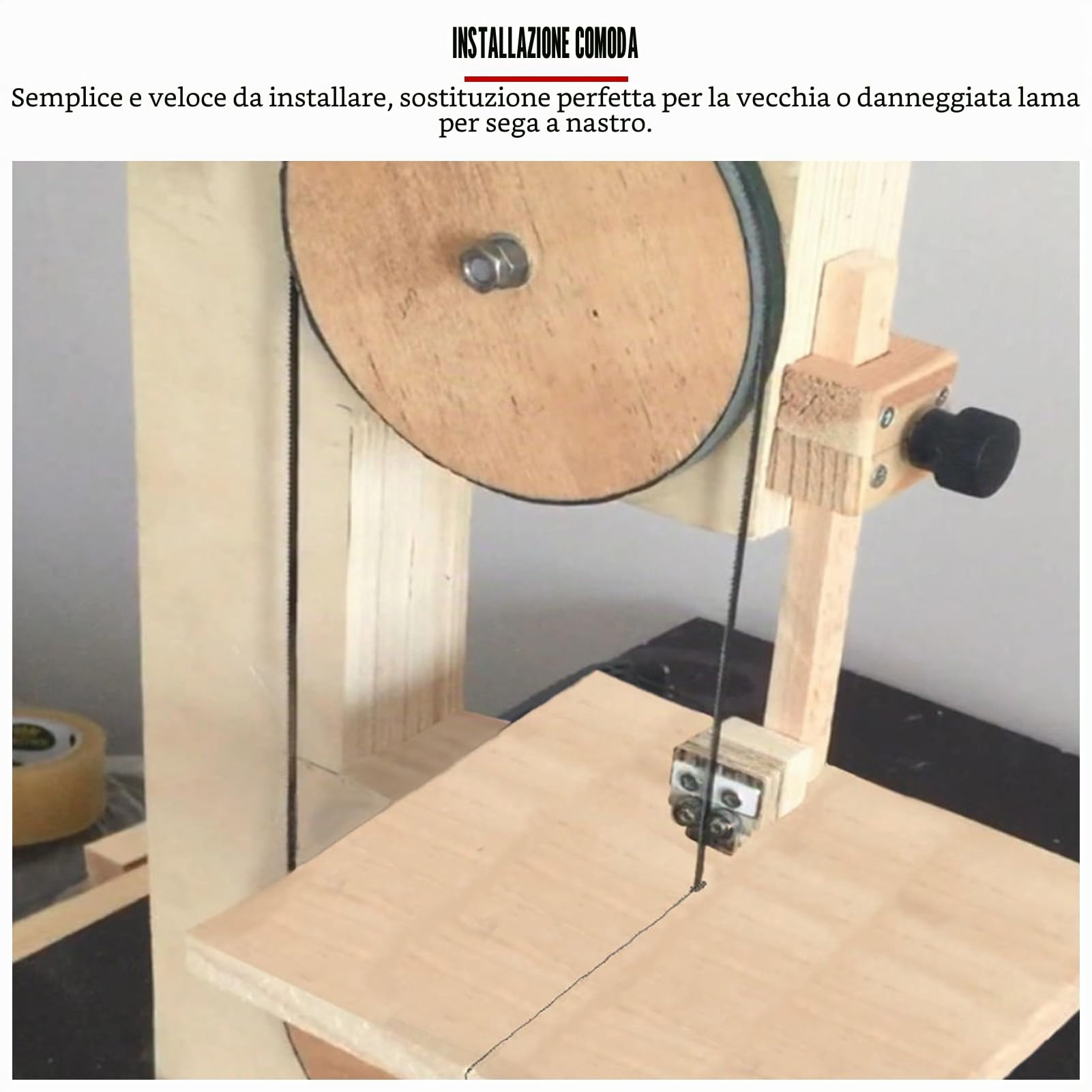 Lama per a nastro SK5 per lavorazione del legno, resistente al calore 1425 mm x 6,35 mm x 15 denti, utensile da taglio di lunga durata per materiali spessi