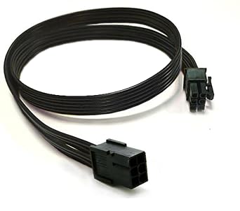 6 Pin PCIe Extension Cable PCIe Power Supply Black Cable 32 inches 2 Pack