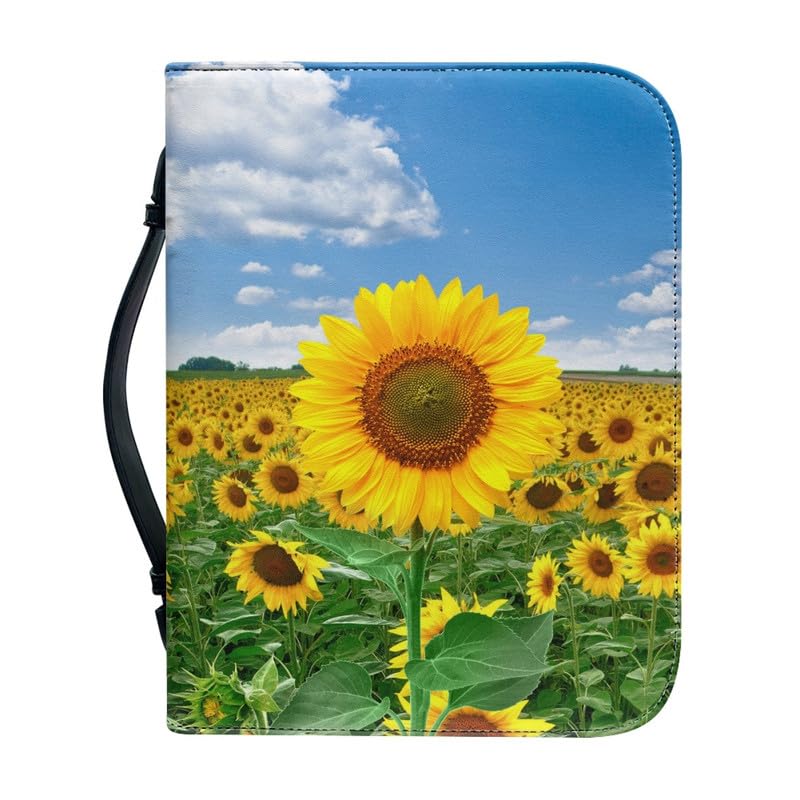 Garronmavis Sunflowers Painting Bible Cover for Men Women, Rural Sunflower Bible Carrying Case, Floral Arts Bible Book Covers - 2XL — image 1