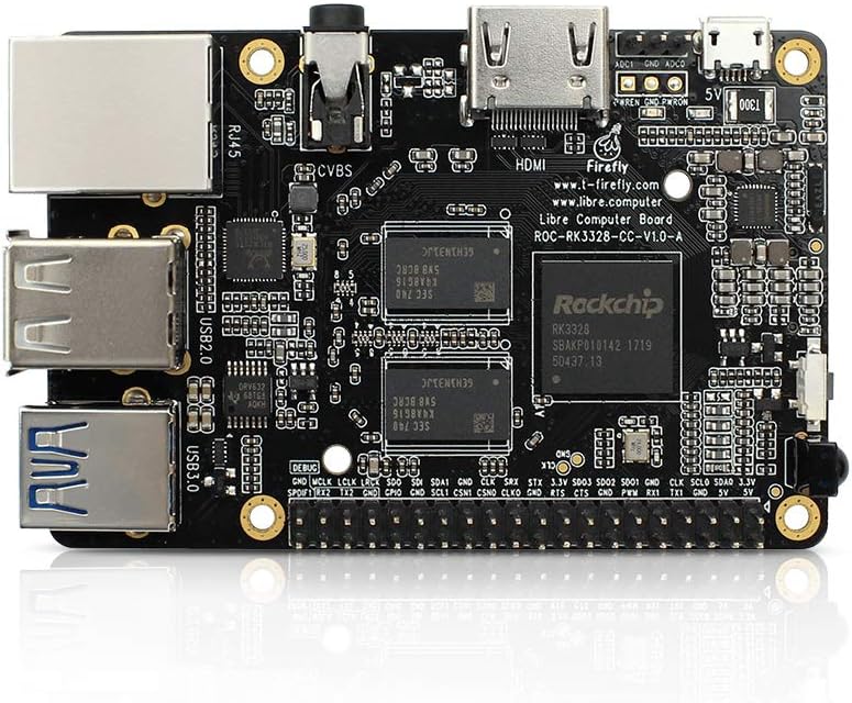 Firefly ROC-RK3328-CC Single Board Computer with Gigabit Ethernet and USB 3.0 Suppport Android and Ubuntu for DIY Electronics & Smart Robot (4GB DDR4 Kit)