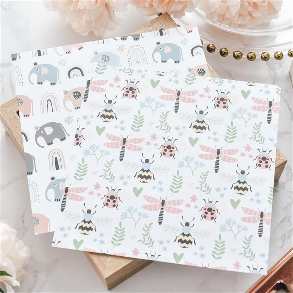 Dekoracyjny papier do scrapbookingu kwiatowy wzór kot podkładki papierowe do albumu dziennik podróżny tworzenie kart DIY rzemiosło 12 arkuszy