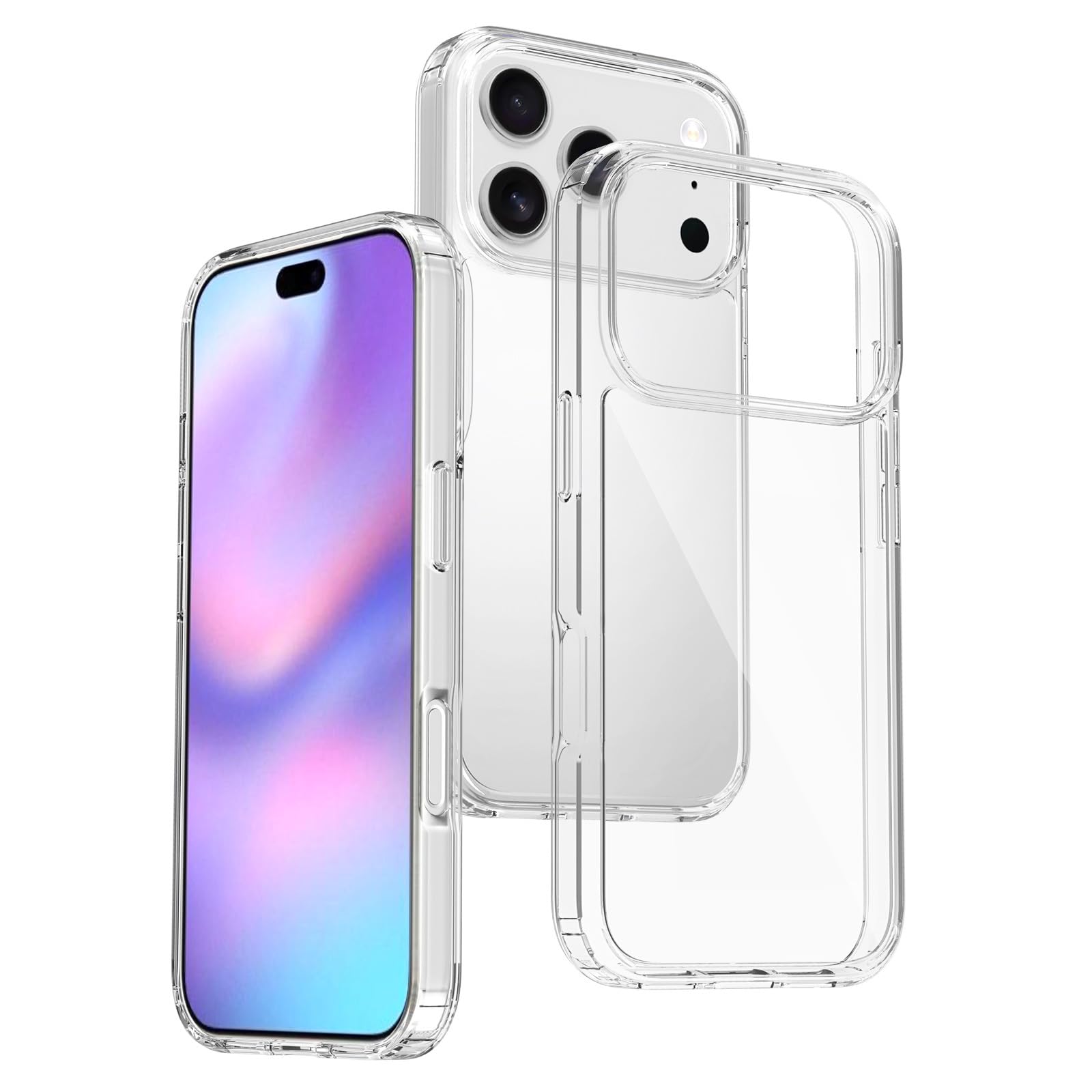 Case for iPhone 17 Anti-Yellowing Military-Grade Shockproof Bumper Cover Transparent Hard Back Diamond Clear Protection for Apple iPhone