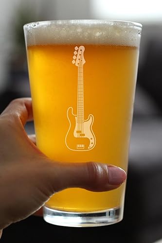 Miniatura 4 de Electric Bass Pint Glass for Beer - Music Gifts for Bass Players, Teachers and Musical Accessories for Musicians that Play Bass Guitar - 16 Oz