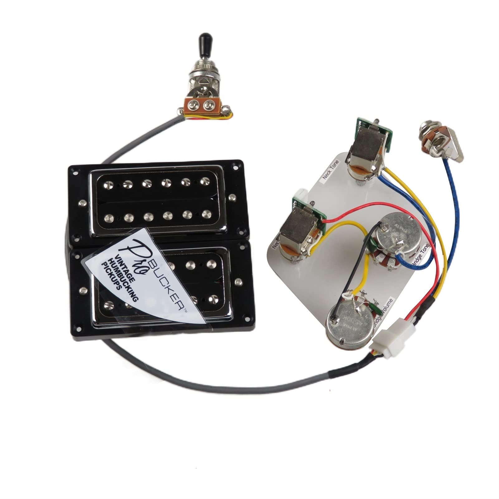 Pickupy na gitarze elektryczne Alnico 5 Humbucker Pickups Probucker Push/Pull Wiązka dla For Gibson Zestaw Przetwornik do Gitary Elektrycznej(Chrome BK)