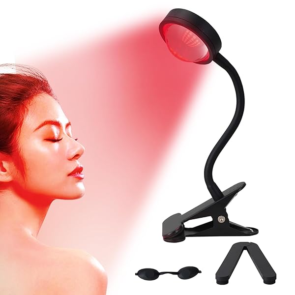 WTINTELL Red Light Therapy for Face, 40 LEDs 660nm LED Red Light Therapy Light with Clip, Suitable for Home Skin Care and Relieving Chronic Pain.