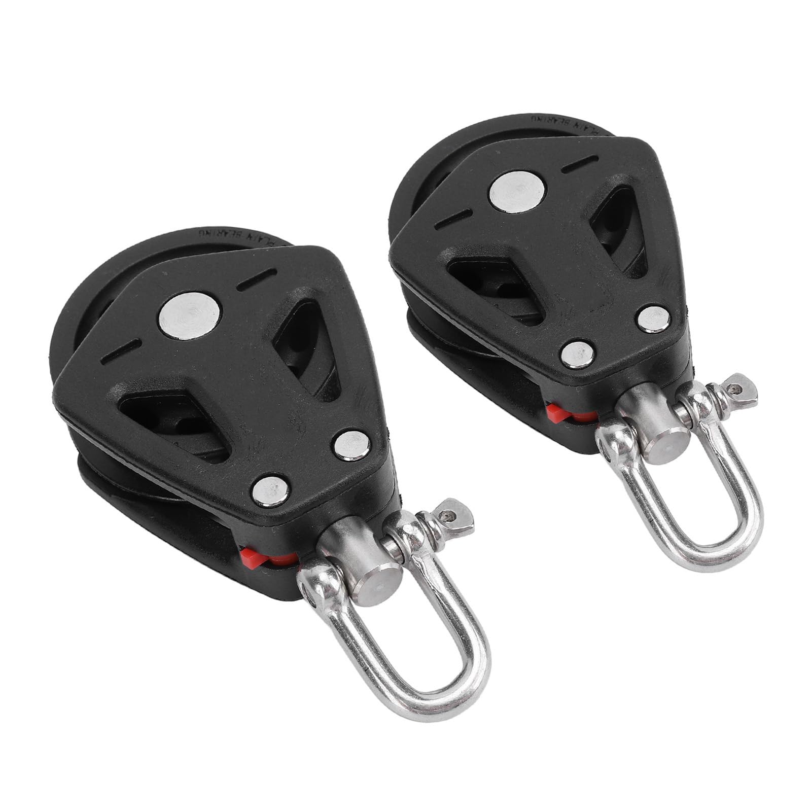 Bloque de Polea, 2 Piezas de Ojo Fijo Rueda de Nailon de Acero Inoxidable Polea de Cabeza única con Rodamiento Suave y Silencioso, de Cuerda con Capacidad de Cuerda de 10 Mm para Canoas de