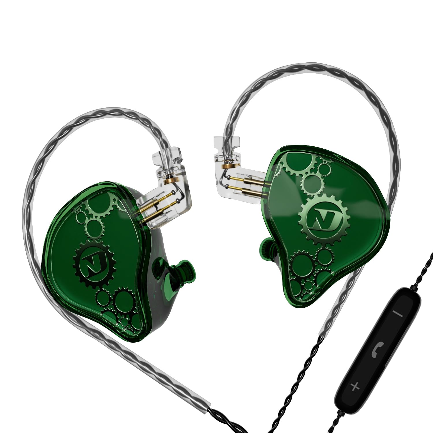 CCA ND Venus in Ear Monitor Headphones, 10mm Double Magnetic Dynamic Driver IEM Earphones, HiFi Wired Gaming Earbuds, 2 Pin Detachable Cable (with Mic