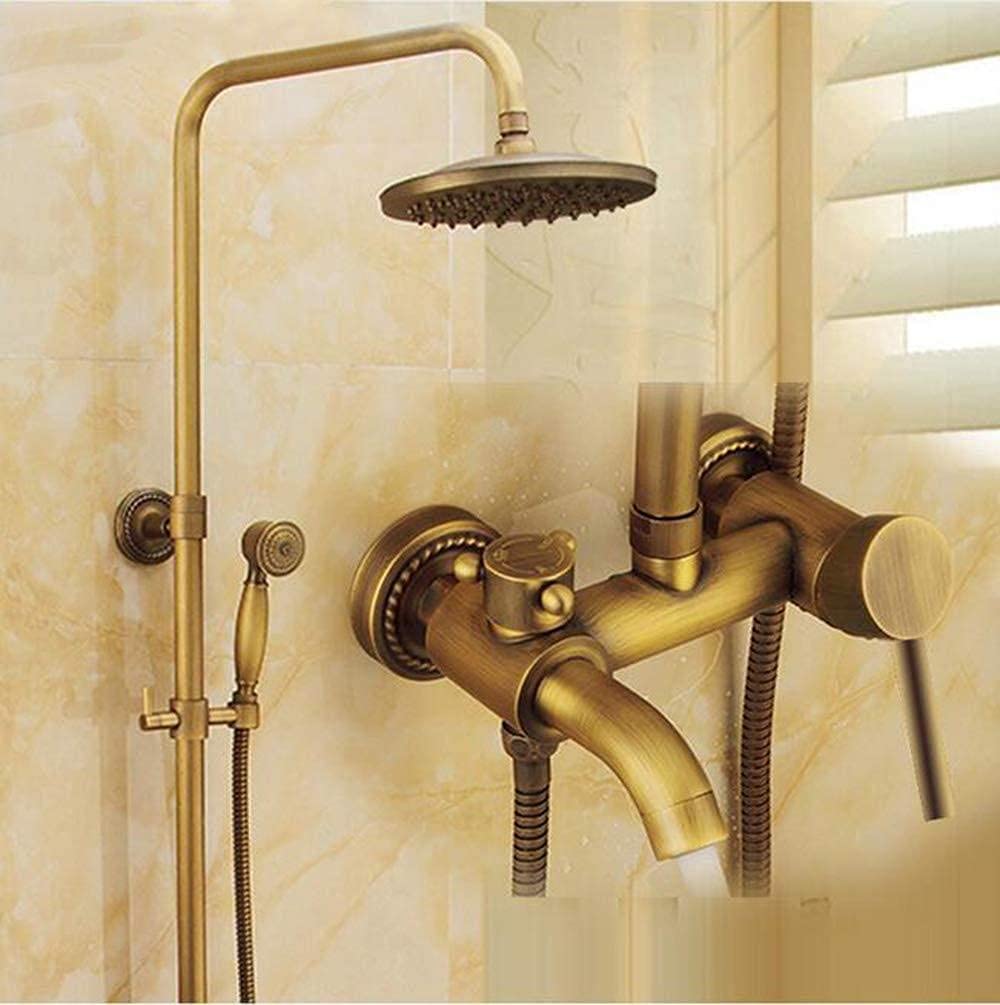 Robinet de douche mitigeur avec grand pommeau jet pluie et douchette à main