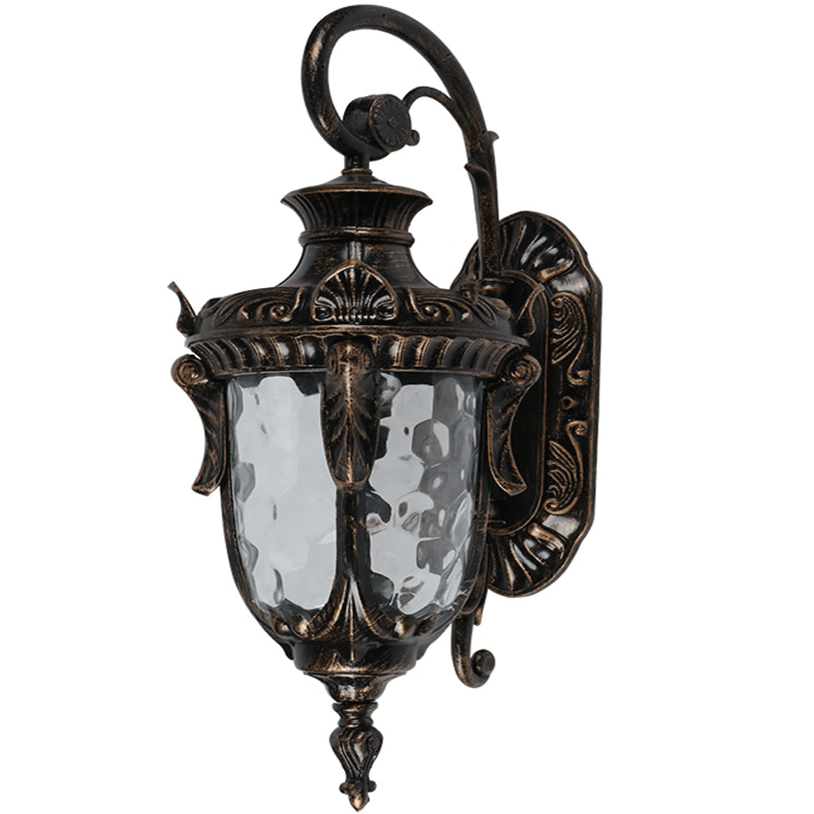 Applique murale extérieure design en verre d'eau et métal noir luminaire élégant GYORI