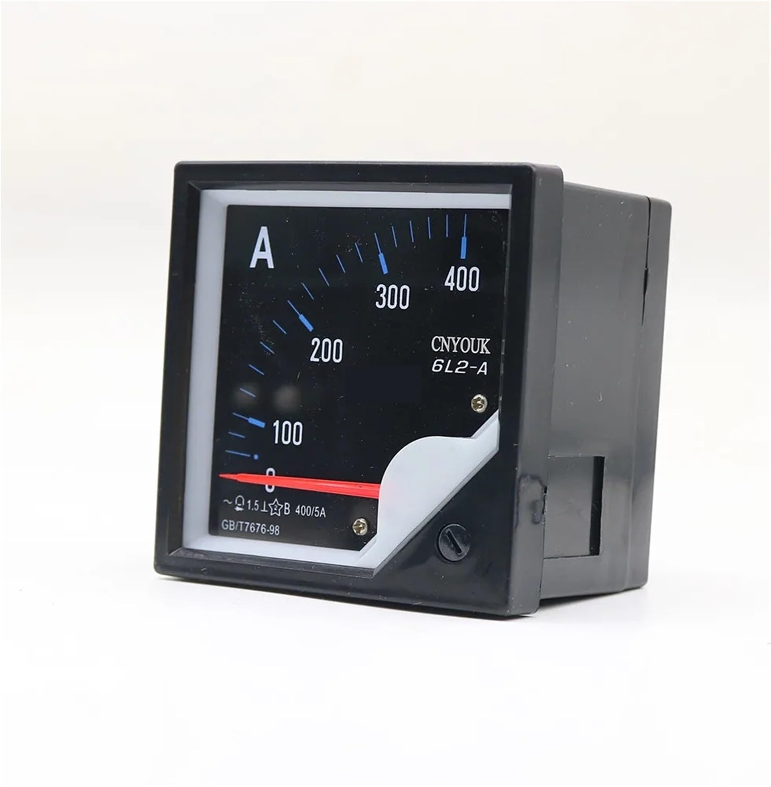 Voltímetro Panel Analógico, Amperímetro/voltímetro de CA 6L2, medidor de Panel analógico, 80 x 80 mm, Color Negro, 1 Unidad(200(5A))