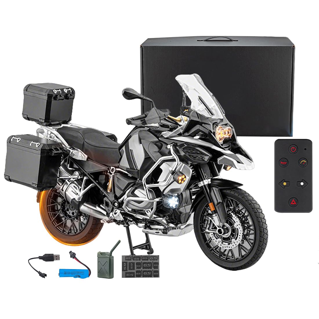 RCXTechPro 1/6 Scale RC Motorcycle Remote Control Alloy Racing Bike Model with Engine Sound Light Spray Effects, Dynamic Motorcycle with Ignition System for Adults Enthusiasts