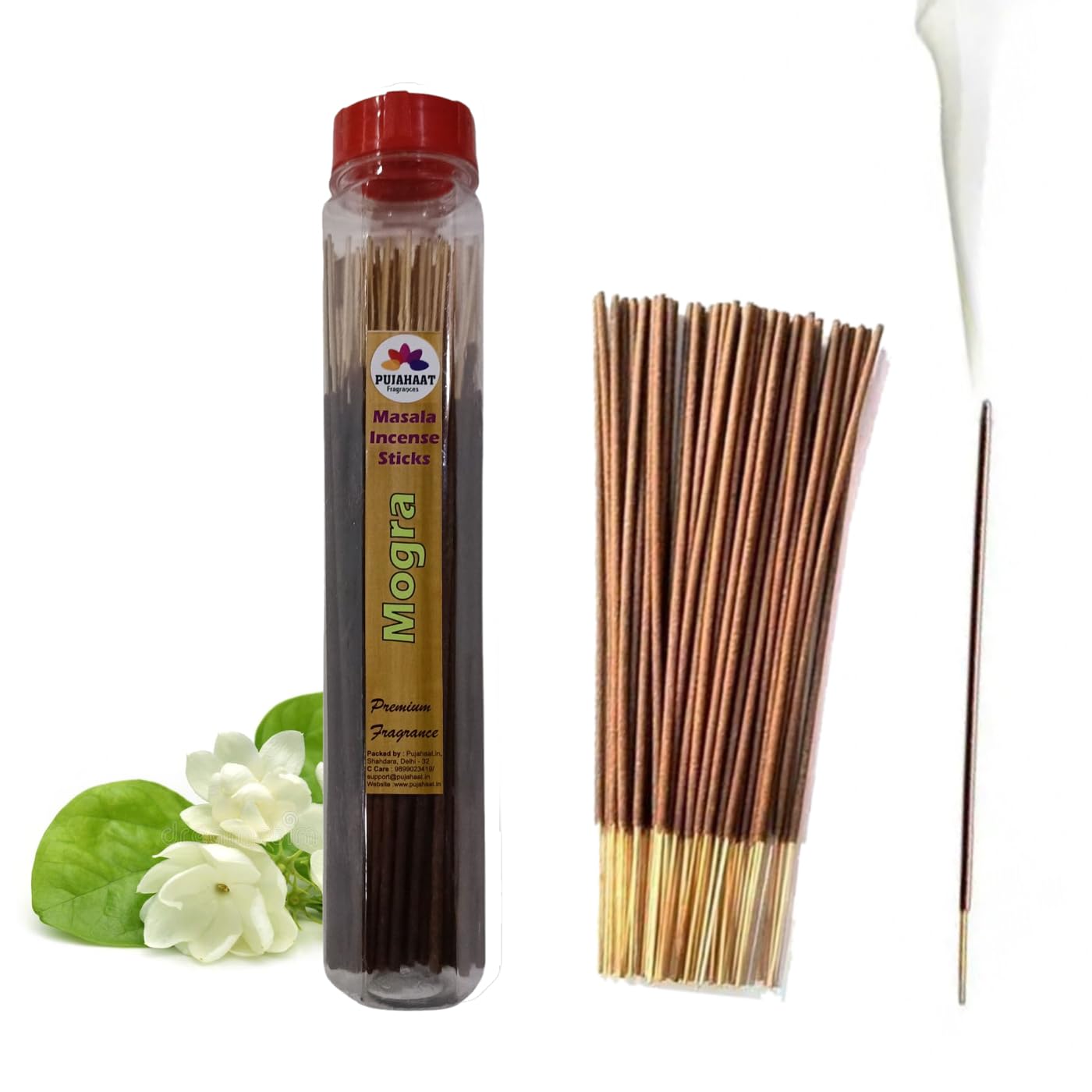 Pujahaat Premium Scented Incense Stick Masala Agarbatti | No Charcoal Incense Sticks, 100% Herbal Fragrance Agarbatti, 0% Sulphates Mogra Fragrance (1)-image-46