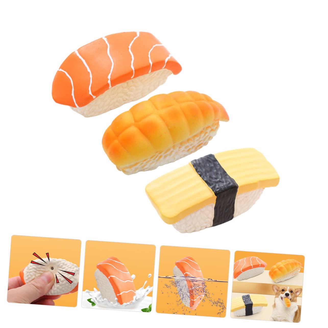 YARNOW 12piezas Juguetes para Forma De Sushi para Cachorros Juguetes Masticables para Limpiar Dientes y Interactivos y Resistentes