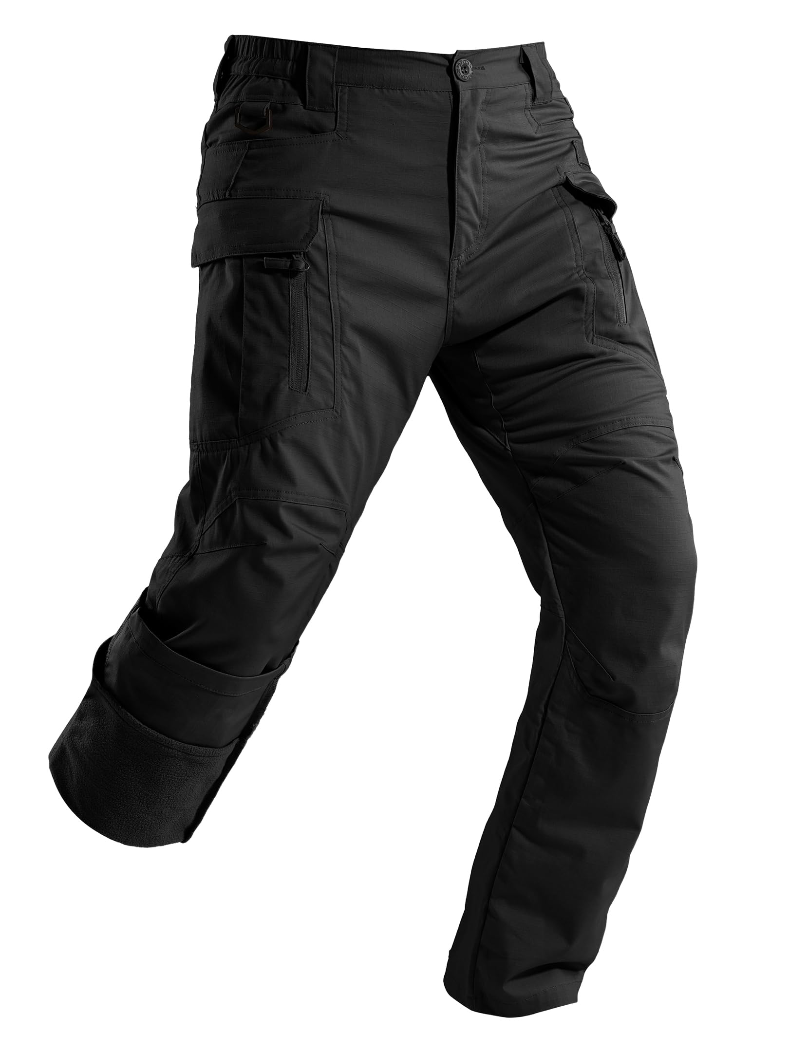 Pantaloni tattici da uomo foderati in pile isolati invernali cargo termici pantaloni da lavoro da uomo pantaloni da trekking per la stagione fredda