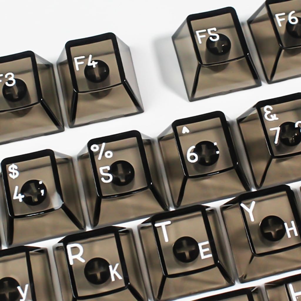Tastiere Meccaniche Keycaps Profilo Originale 132Keys Cristallo Russo Trasparenti PC Keysaps per 61/68/87/98/104/108