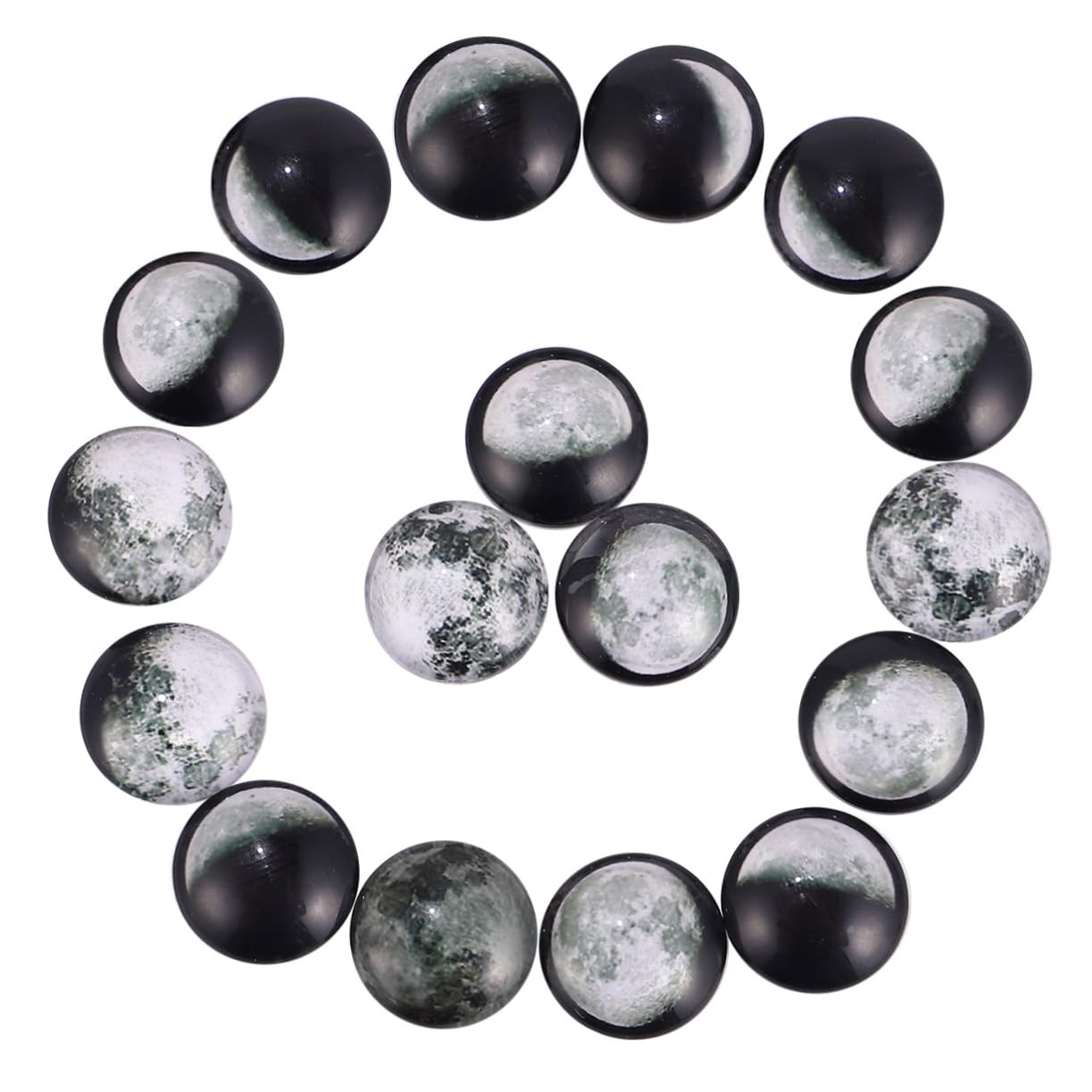 STOBOK 200stücke Bedruckte Glas- Mond-eklipse Kreative Bastelsteine Mit Einzigartigem Design Für -schmuck Und Bastelprojekte Vielseitig Einsetzbar Für Schmuckherstellung Und Dekoration