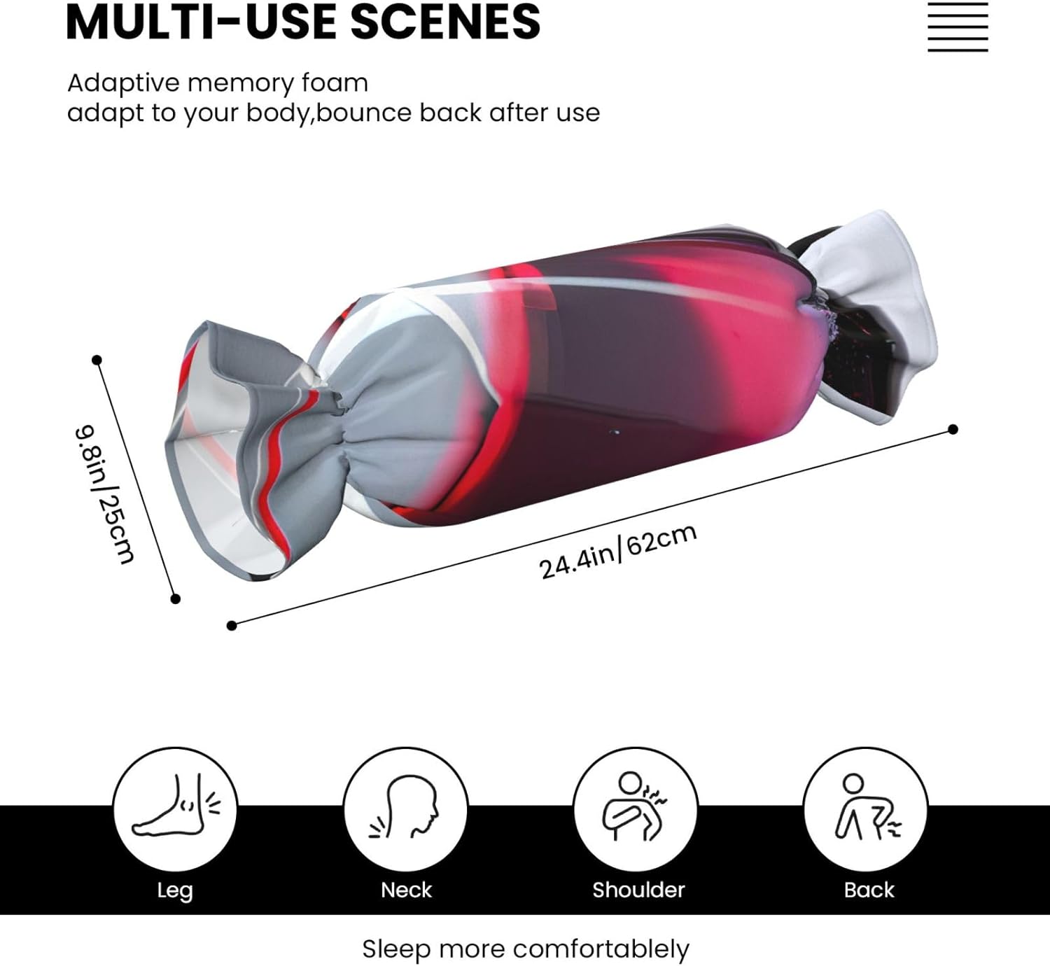 Red Wine Bottle Glass Print Candy Cylindrical Comfortable Pillow Throw Pillows Home Decor Easy Maintenance