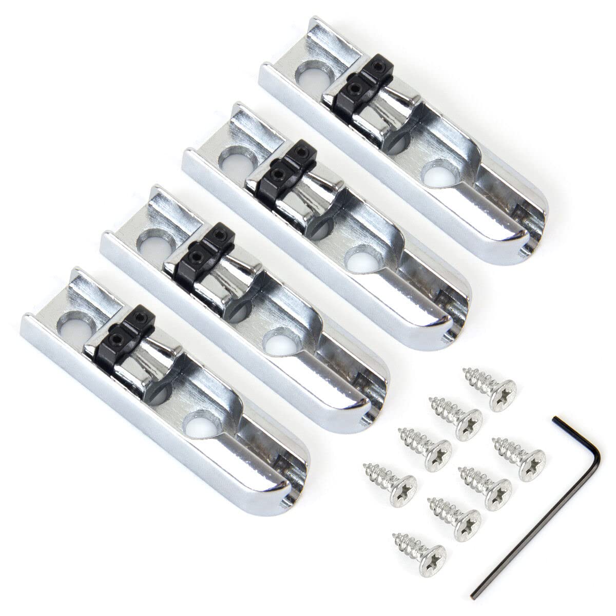 5 Sets Guitar Bass 4 String Single BridgesLoad Upgrade Screws Chrome